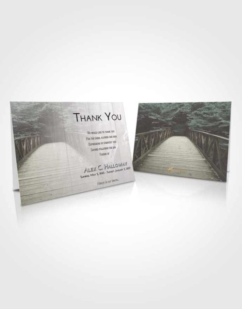 Funeral Thank You Card Template Evening Nature Bridge Walk