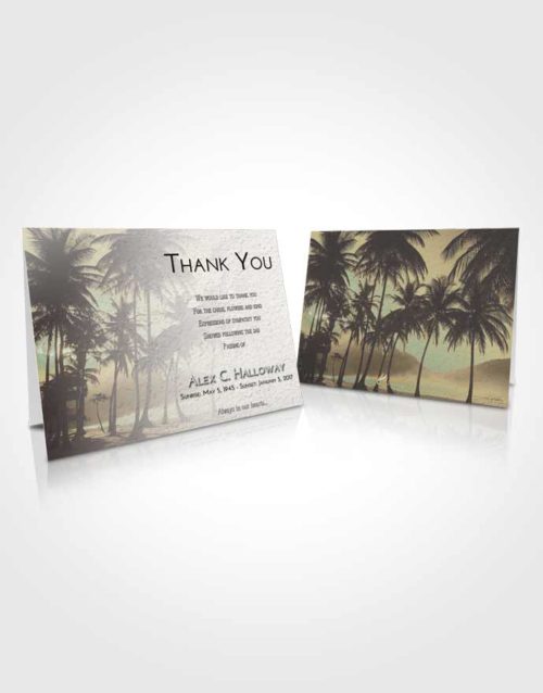 Funeral Thank You Card Template Evening Palm Paradise