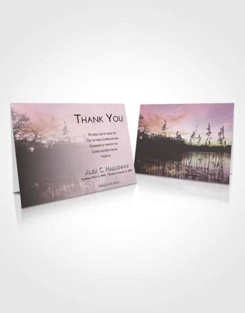 Funeral Thank You Card Template Evening Serenity Lake