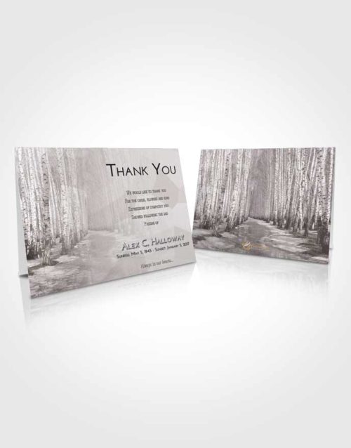 Funeral Thank You Card Template Evening Snowy Stream