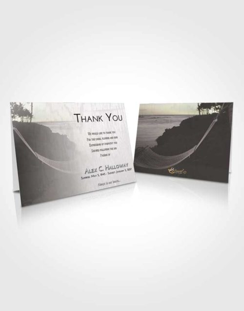 Funeral Thank You Card Template Evening Sunset in a Hammock