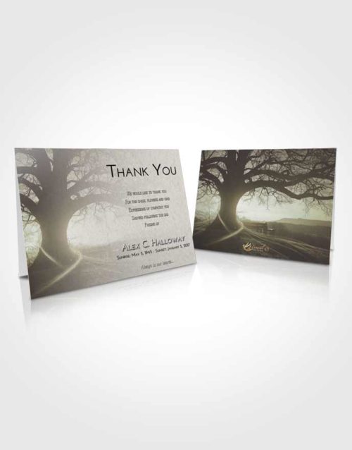 Funeral Thank You Card Template Evening Tree Serenity