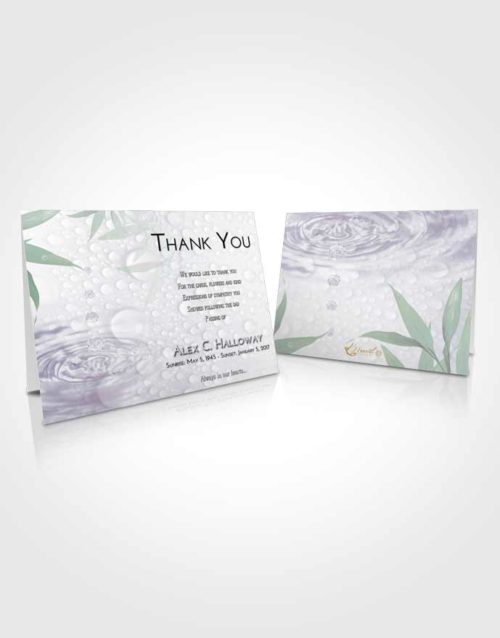 Funeral Thank You Card Template Evening Water Droplet