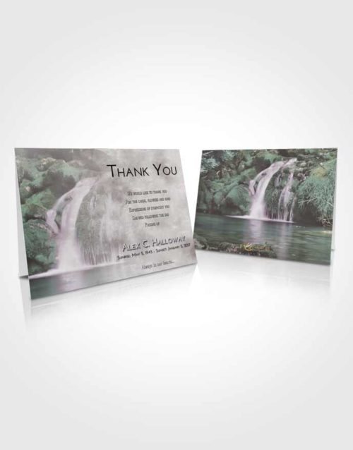 Funeral Thank You Card Template Evening Waterfall Clarity
