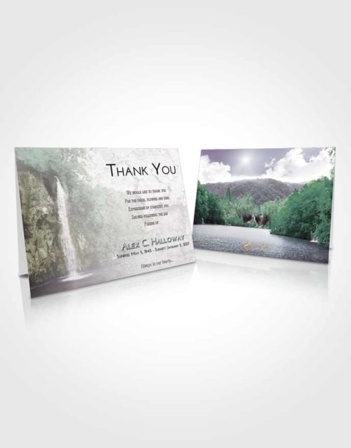 Funeral Thank You Card Template Evening Waterfall Happiness