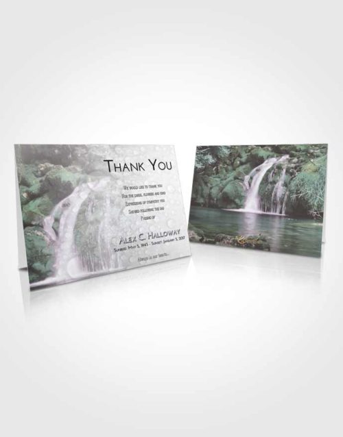 Funeral Thank You Card Template Evening Waterfall Paradise