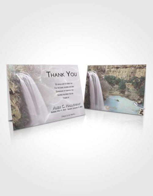 Funeral Thank You Card Template Evening Waterfall Serenity