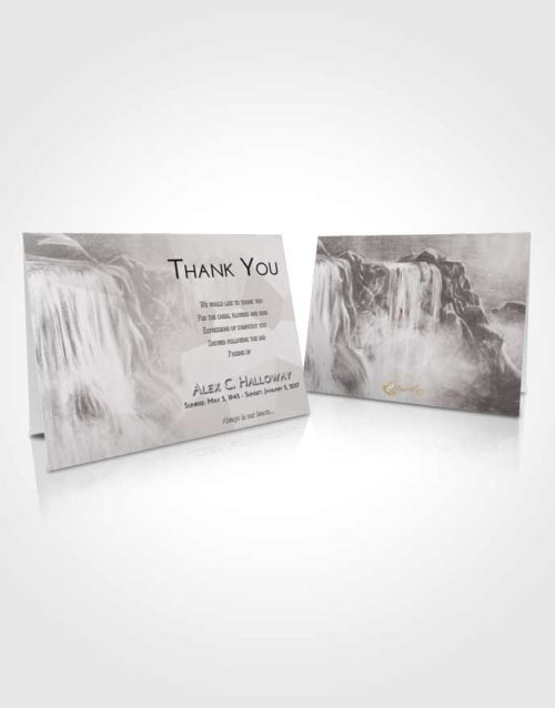 Funeral Thank You Card Template Evening Waterfall Tranquility