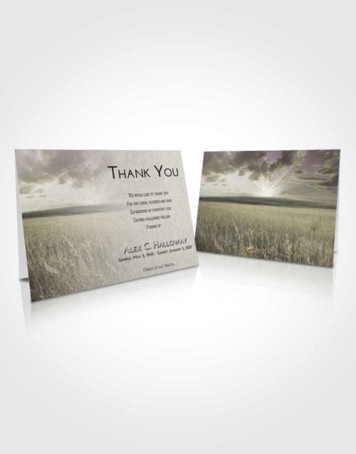 Funeral Thank You Card Template Evening Wheat Fields