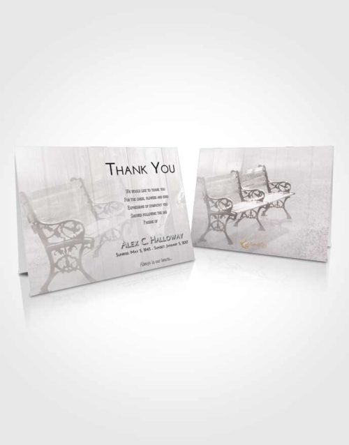 Funeral Thank You Card Template Evening Winter Bench