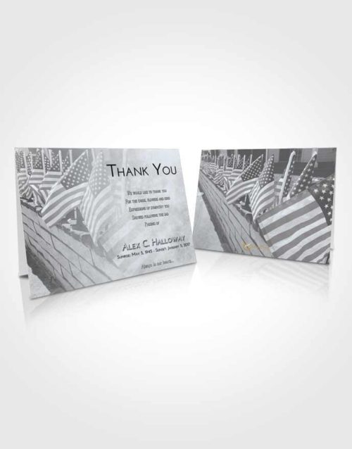 Funeral Thank You Card Template Freedom American Victory
