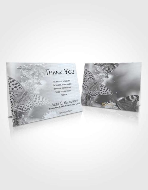 Funeral Thank You Card Template Freedom Butterfly Peace