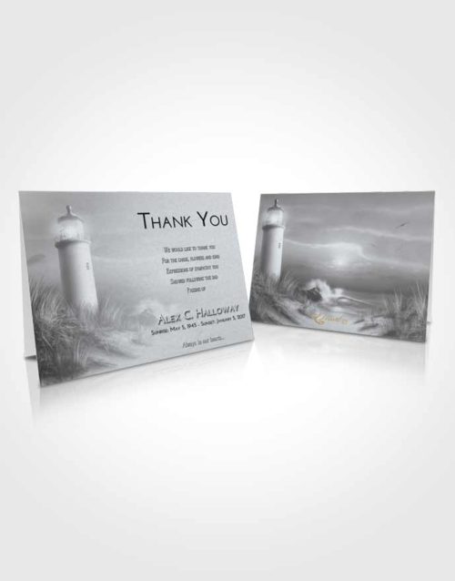 Funeral Thank You Card Template Freedom Lighthouse Serenity
