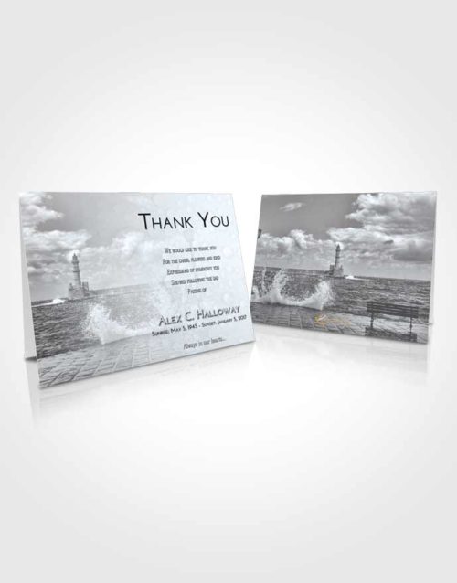 Funeral Thank You Card Template Freedom Lighthouse in the Tides