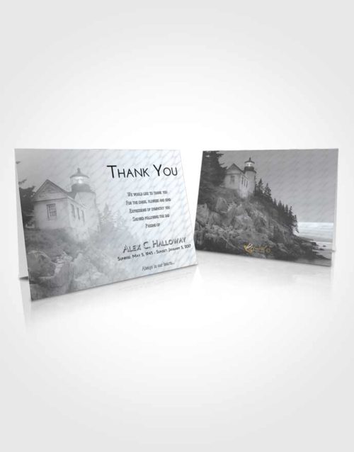 Funeral Thank You Card Template Freedom Lighthouse on the Rocks
