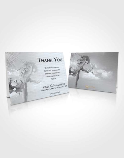 Funeral Thank You Card Template Freedom Magical Parrot