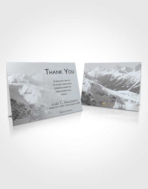 Funeral Thank You Card Template Freedom Snowy Mountains