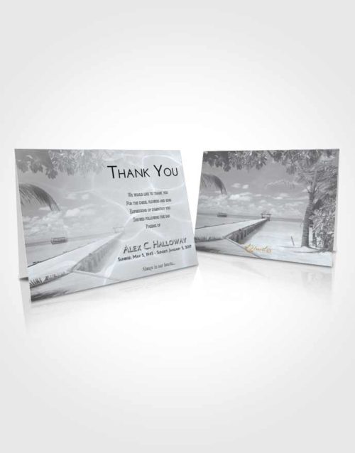 Funeral Thank You Card Template Freedom Tropical Ocean Walk