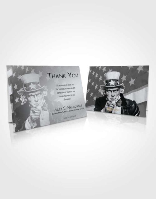 Funeral Thank You Card Template Freedom Uncle Sam