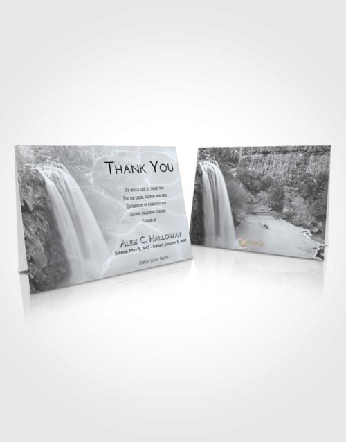 Funeral Thank You Card Template Freedom Waterfall Serenity