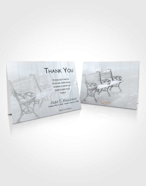 Funeral Thank You Card Template Freedom Winter Bench