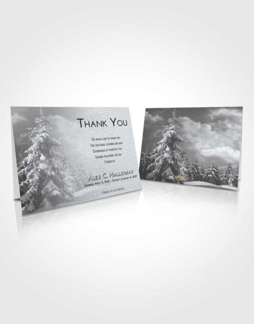 Funeral Thank You Card Template Freedom Winter Wonderland