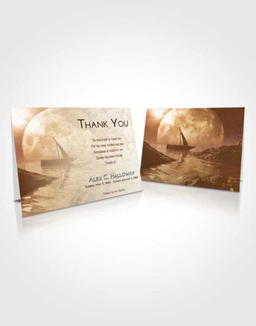 Funeral Thank You Card Template Golden Calm Waters