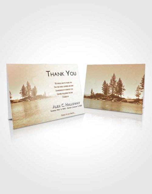 Funeral Thank You Card Template Golden Coral Waters