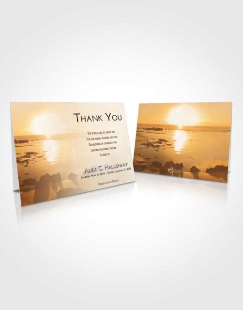 Funeral Thank You Card Template Golden Early Rise
