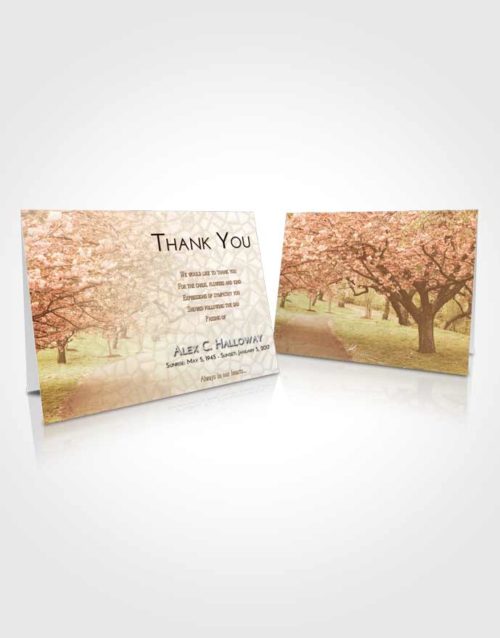 Funeral Thank You Card Template Golden Flowering Path