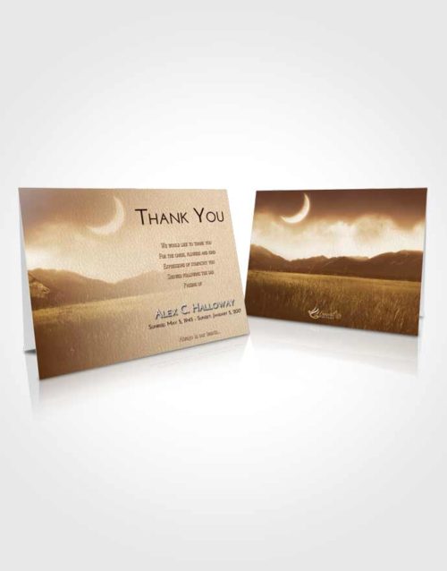 Funeral Thank You Card Template Golden Graceful Mountains