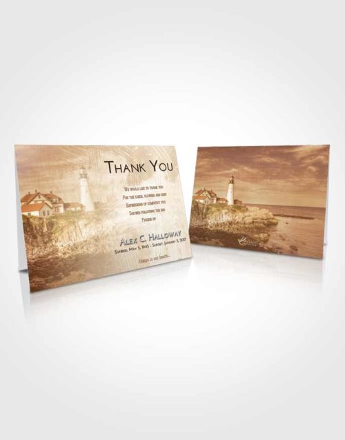 Funeral Thank You Card Template Golden Lighthouse Journey