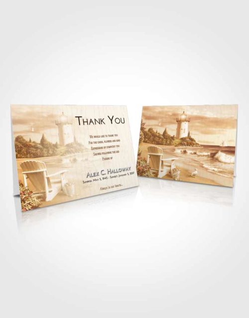 Funeral Thank You Card Template Golden Lighthouse Laughter