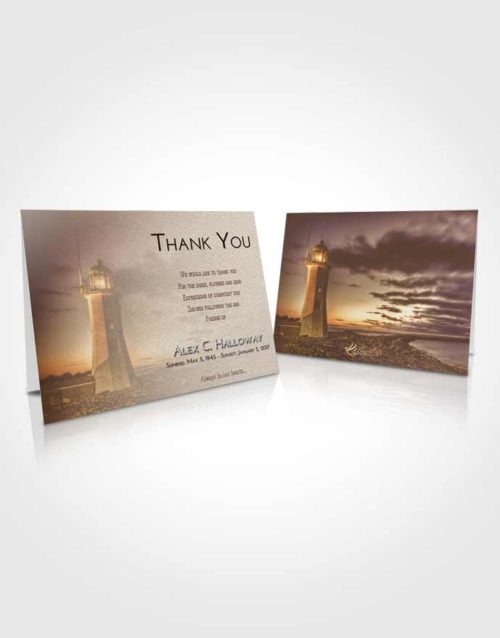 Funeral Thank You Card Template Golden Lighthouse Magnificence