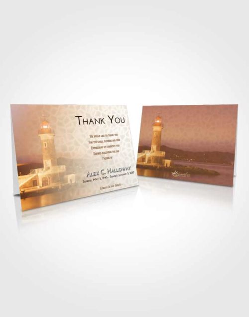 Funeral Thank You Card Template Golden Lighthouse Majesty