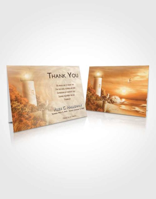 Funeral Thank You Card Template Golden Lighthouse Mystery