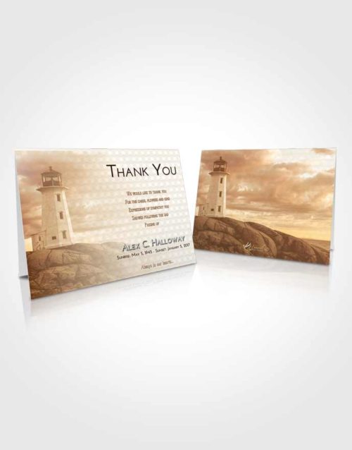 Funeral Thank You Card Template Golden Lighthouse Safety