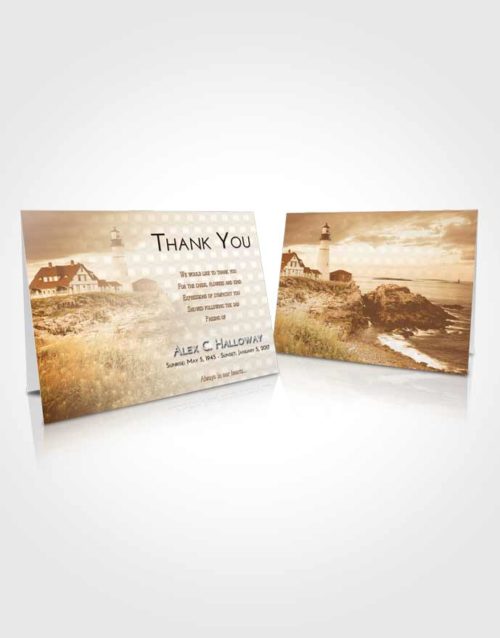 Funeral Thank You Card Template Golden Lighthouse Secret