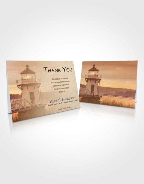 Funeral Thank You Card Template Golden Lighthouse Surprise