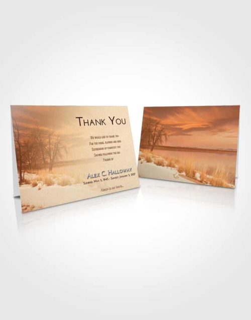 Funeral Thank You Card Template Golden Lovely Lake