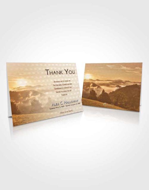 Funeral Thank You Card Template Golden Misty Forest