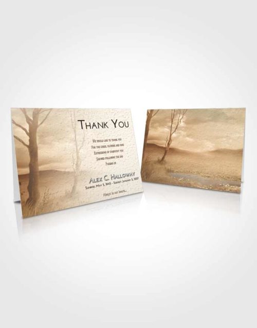 Funeral Thank You Card Template Golden Peaceful Fall