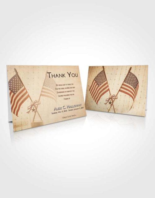 Funeral Thank You Card Template Golden Peach American Justice