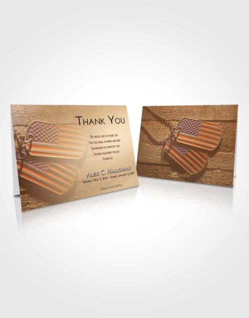 Funeral Thank You Card Template Golden Peach American Memory