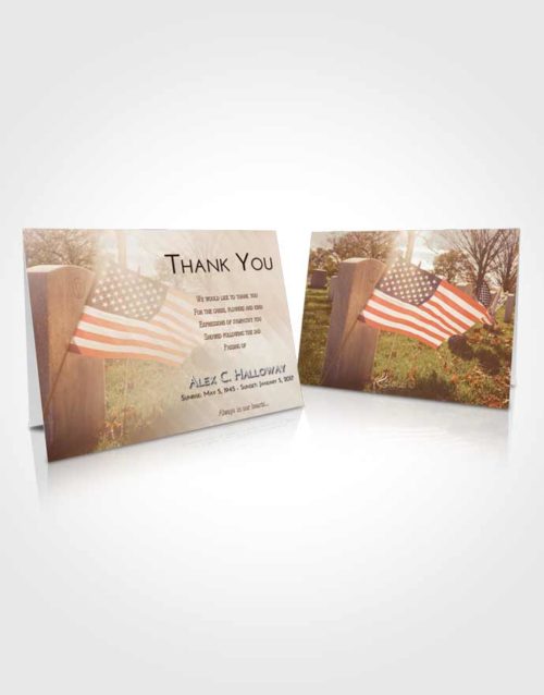 Funeral Thank You Card Template Golden Peach American Smile