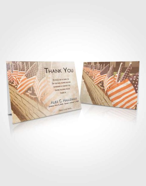 Funeral Thank You Card Template Golden Peach American Victory