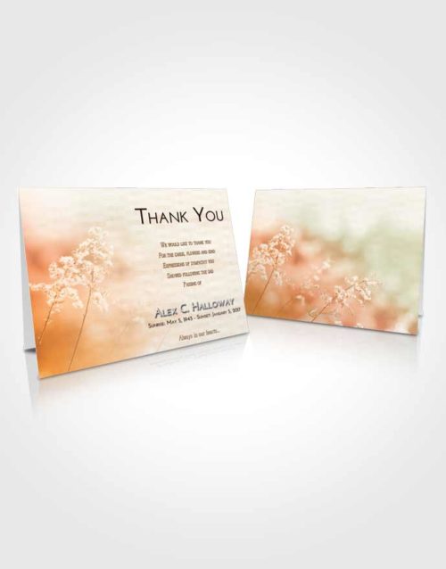 Funeral Thank You Card Template Golden Peach Colorful Spring