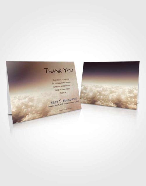 Funeral Thank You Card Template Golden Peach Return to the Clouds