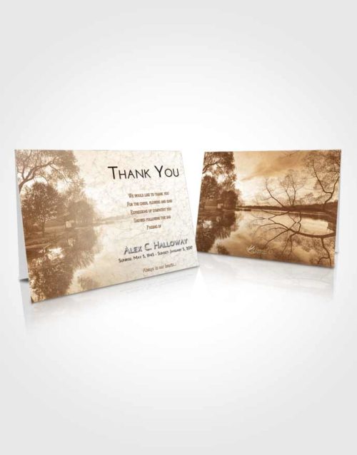 Funeral Thank You Card Template Golden River Reflection