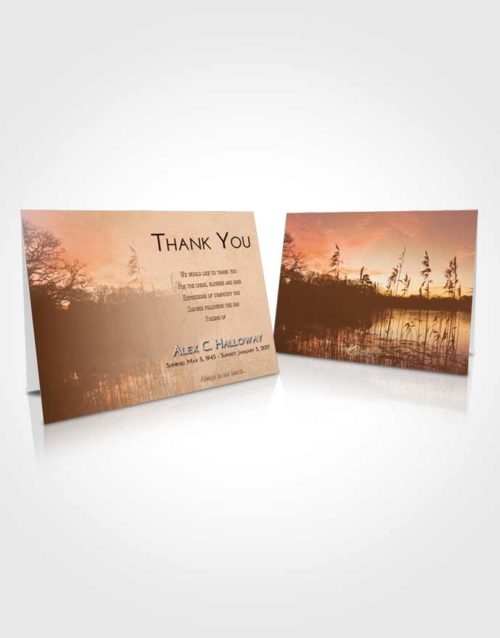 Funeral Thank You Card Template Golden Serenity Lake